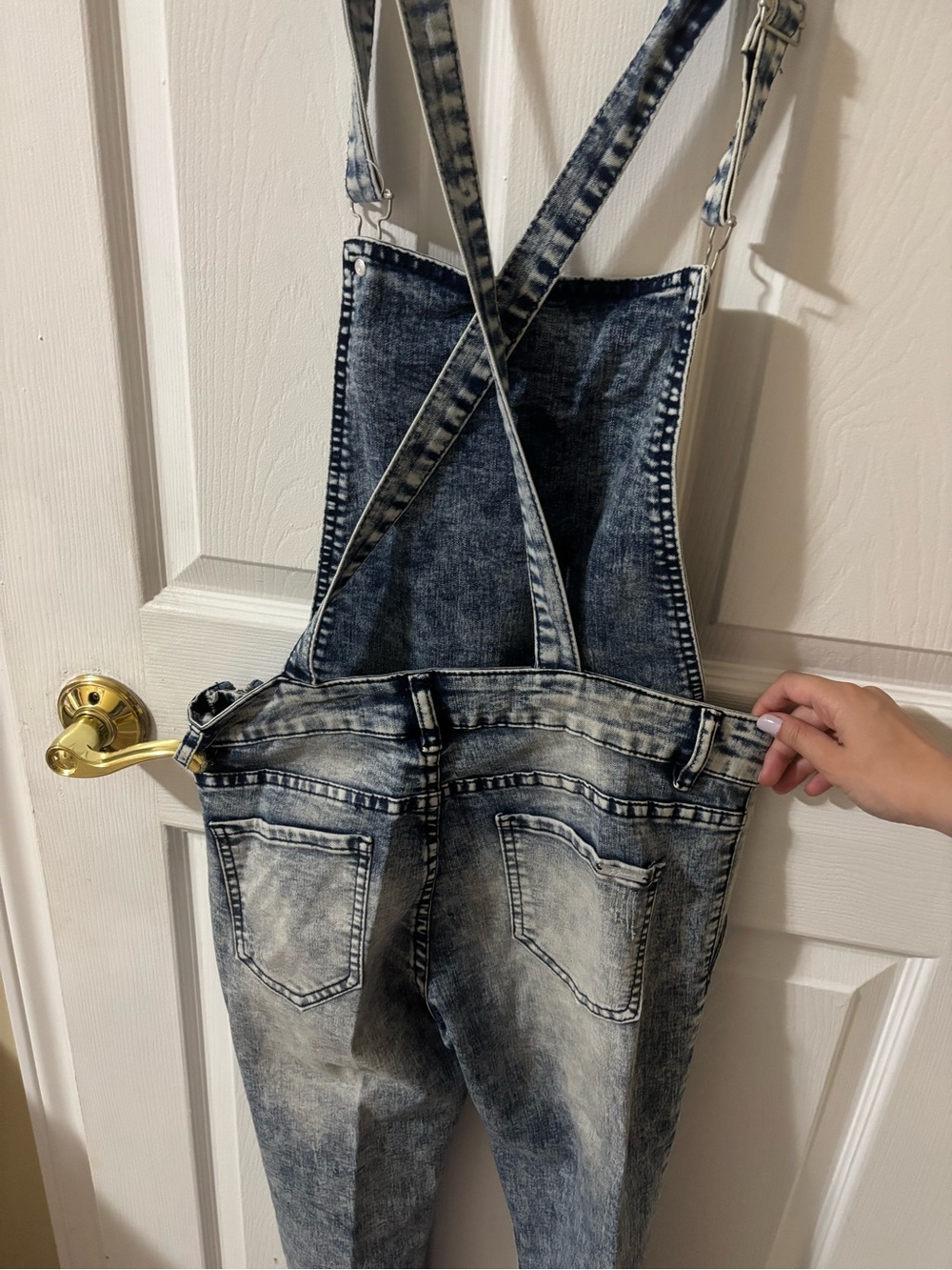 Light Wash Denim Overalls - Picture 3 of 4